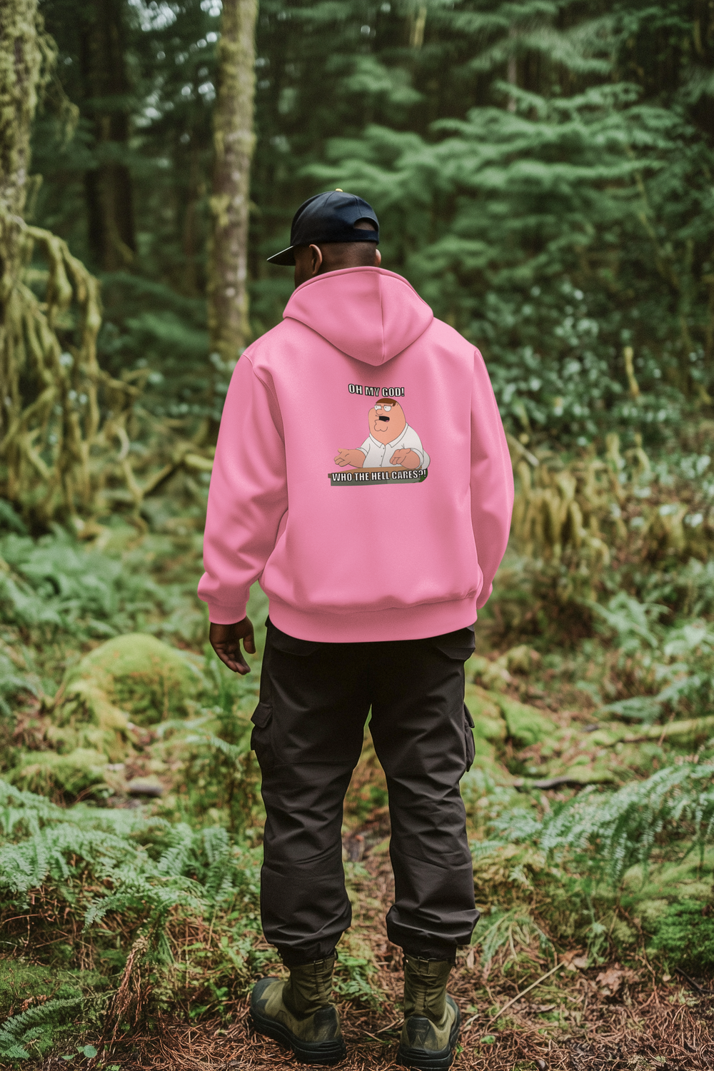 OMG whot he hell care design on Azalea Pink hoodie by Evans Wear.