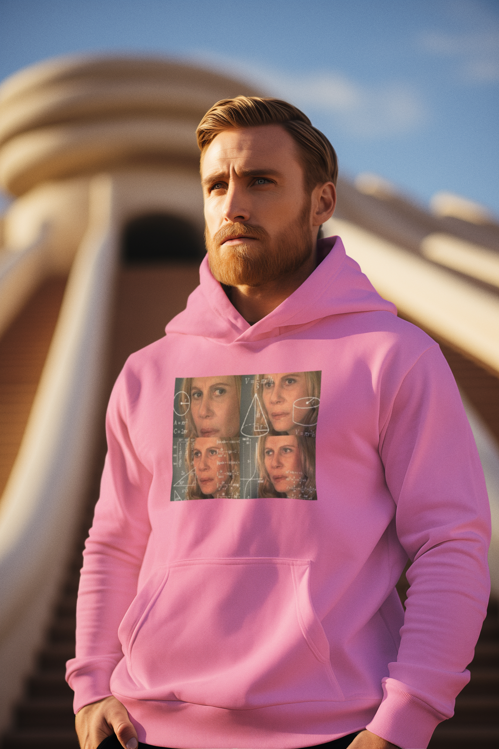 Nazare design on Azalea Pink hoodie by Evans Wear.